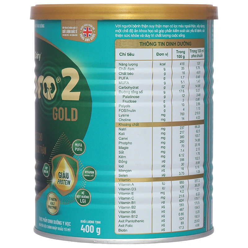 Sản phẩm dinh dưỡng chuyên biệt cho người bệnh suy thận có lọc máu ngoài thận Nepro 2 Gold - 3